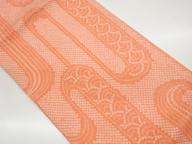 絞り変わり曲線に青海波模様織出し名古屋帯